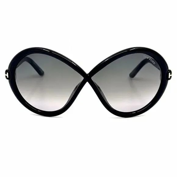 Tom Ford Sunglasses TF1070-01B-68 New with tags NEW TOM FORD TF 1070 01B SHINY BLACK SMOKE AUTHENTIC  main image 3